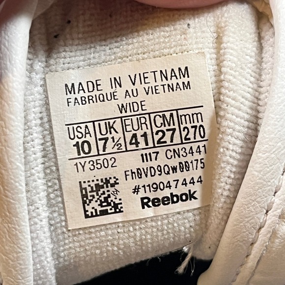 Reebok Classic Women Sneaker Trainer Shoe Women 10 White Silver Leather CN3441 - Picture 5 of 12